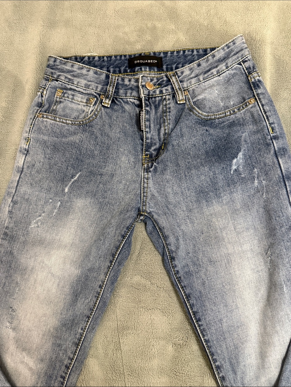 DSQUARED2 Light Blue Slim Men’s Jeans with Faded Wash